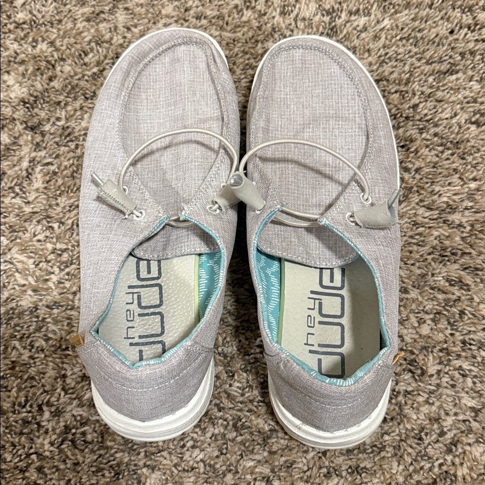 Hey Dude Light Grayish cream color. Size 7